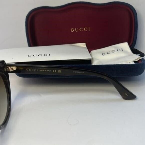 New Authentic GUCCI  Acetate Cat Eye Sunglasses GG0325S Tortoise - Picture 4 of 11
